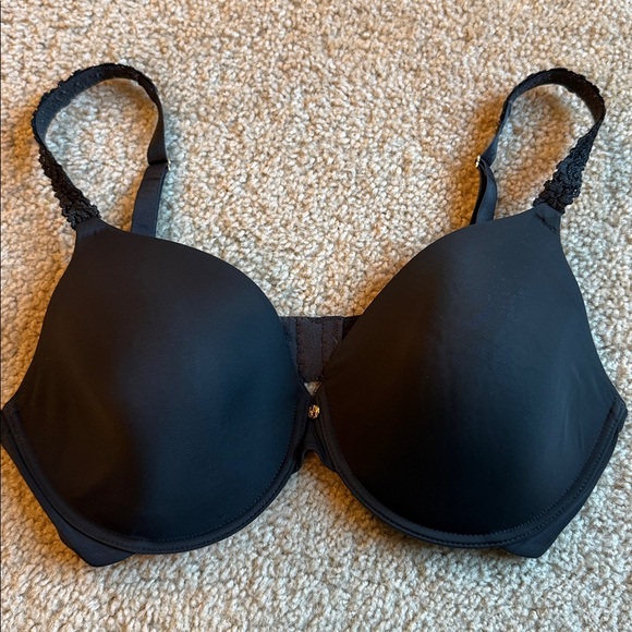 Natori luxe plunge full coverage t shirt black bra 36 DD - Picture 2 of 5